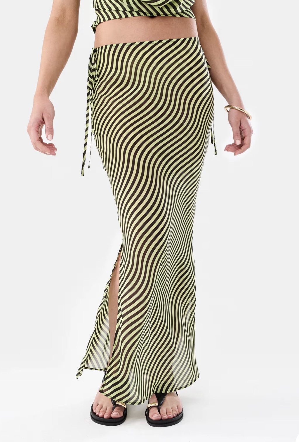 Print Tie Side Maxi Skirt rs275